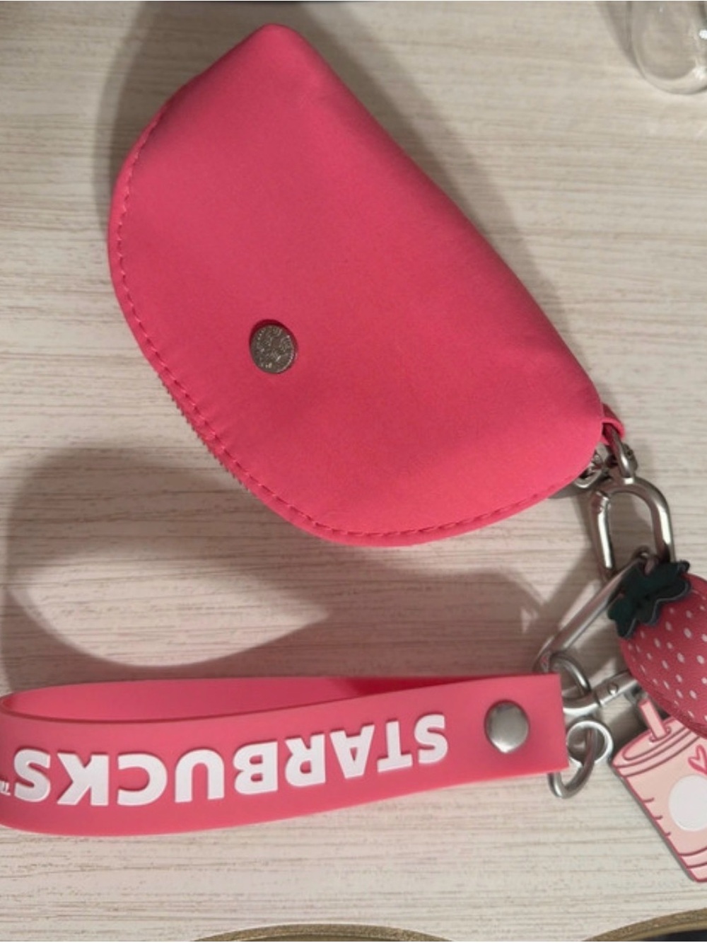 Starbucks Pink Coin Pouch Keychain